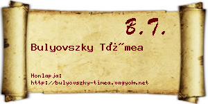 Bulyovszky Tímea névjegykártya